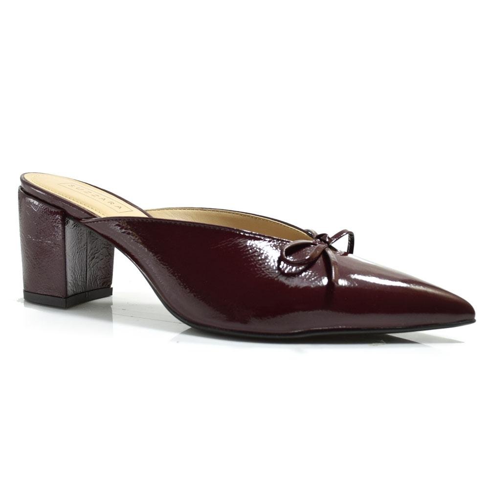 Mule de Couro e Salto Bloco Suzzara 528-8150 Bordô 1
