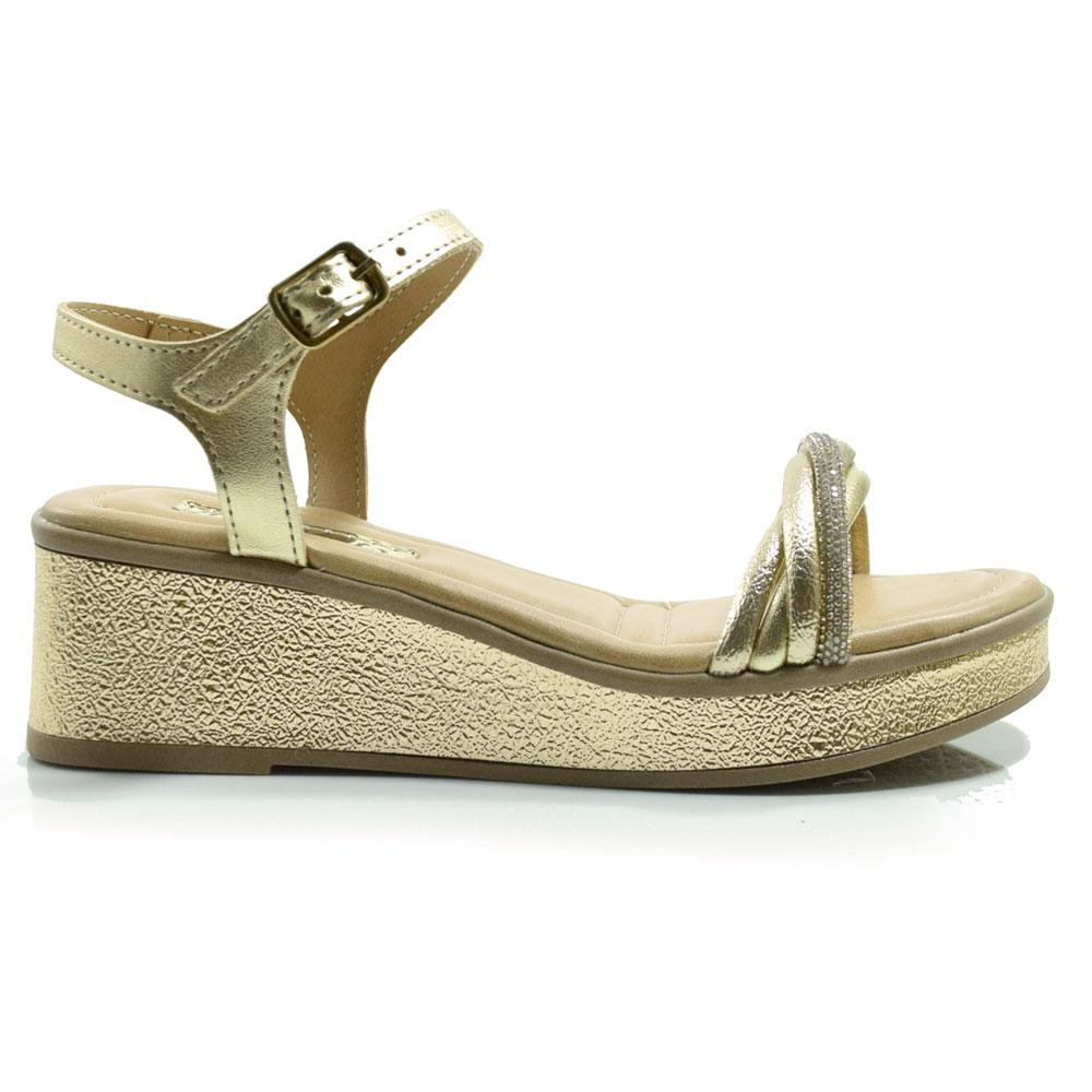 Sandália Anabela Infantil Pink Cats V4982 Dourado 3