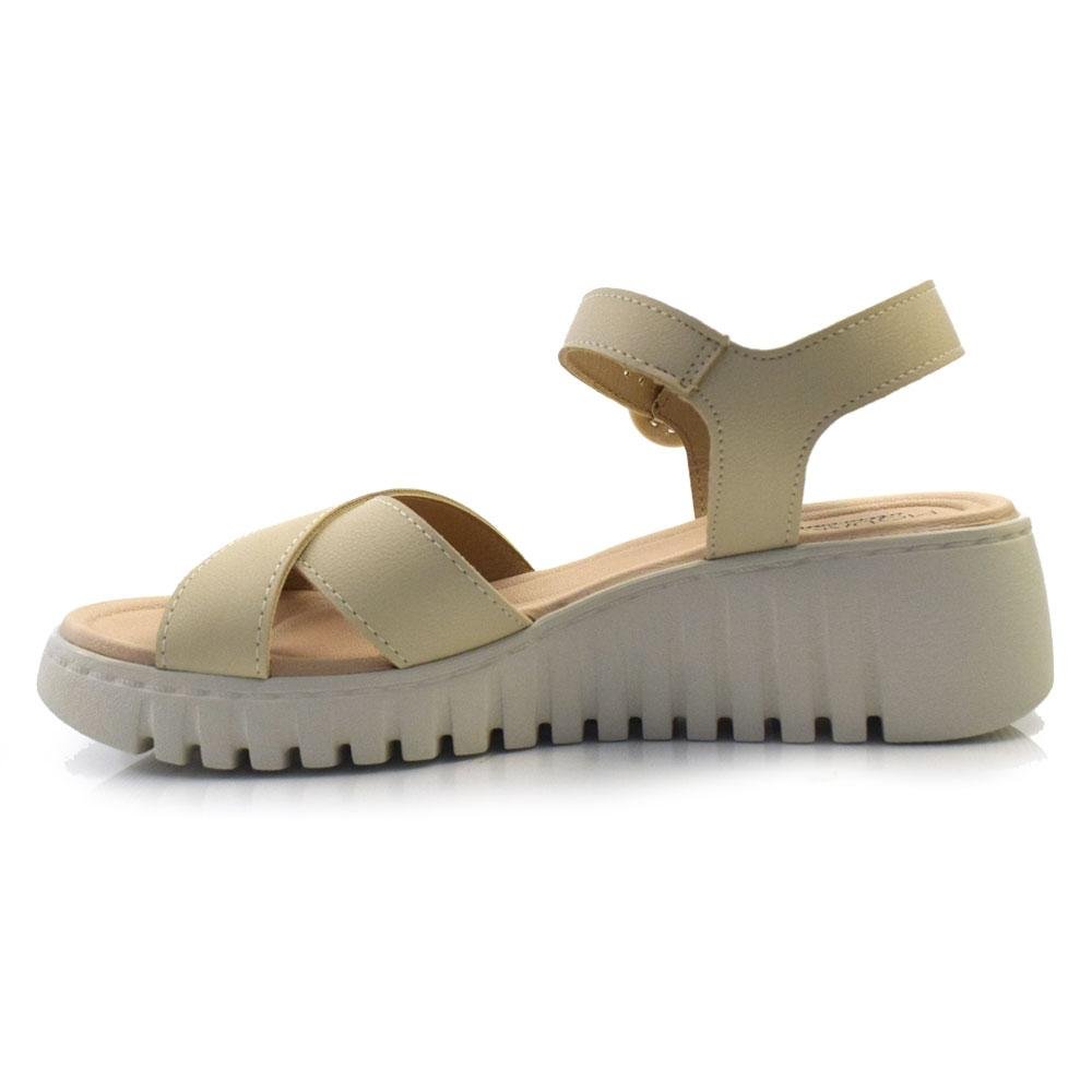 Sandália Anabela Feminina Modare 7197.101.21736 Creme 5