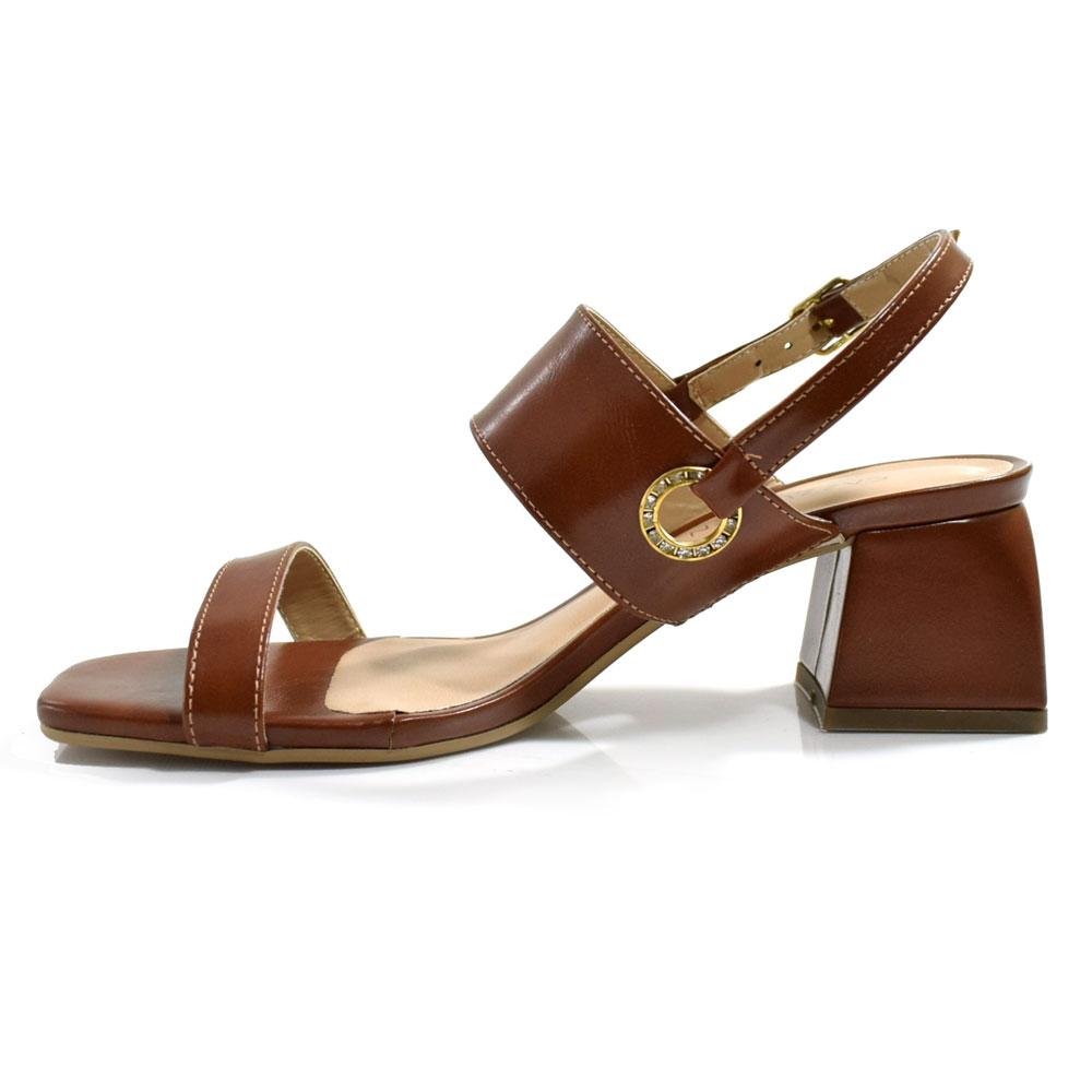 Sandália de Salto Bloco Feminina Cazzualen 3214.2088 Marrom 5