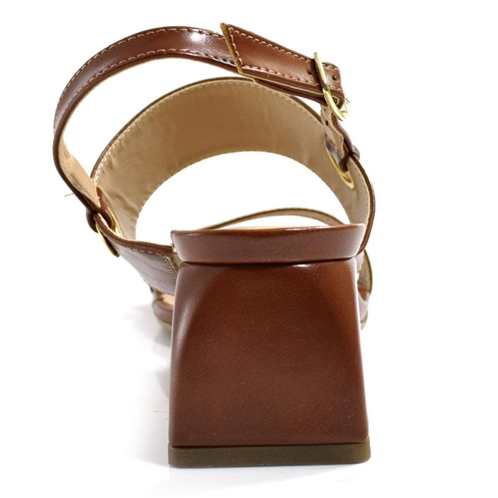 Sandália de Salto Bloco Feminina Cazzualen 3214.2088 Marrom 4