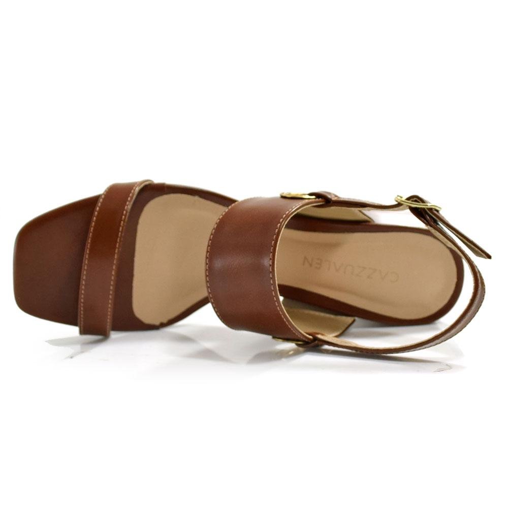 Sandália de Salto Bloco Feminina Cazzualen 3214.2088 Marrom 6