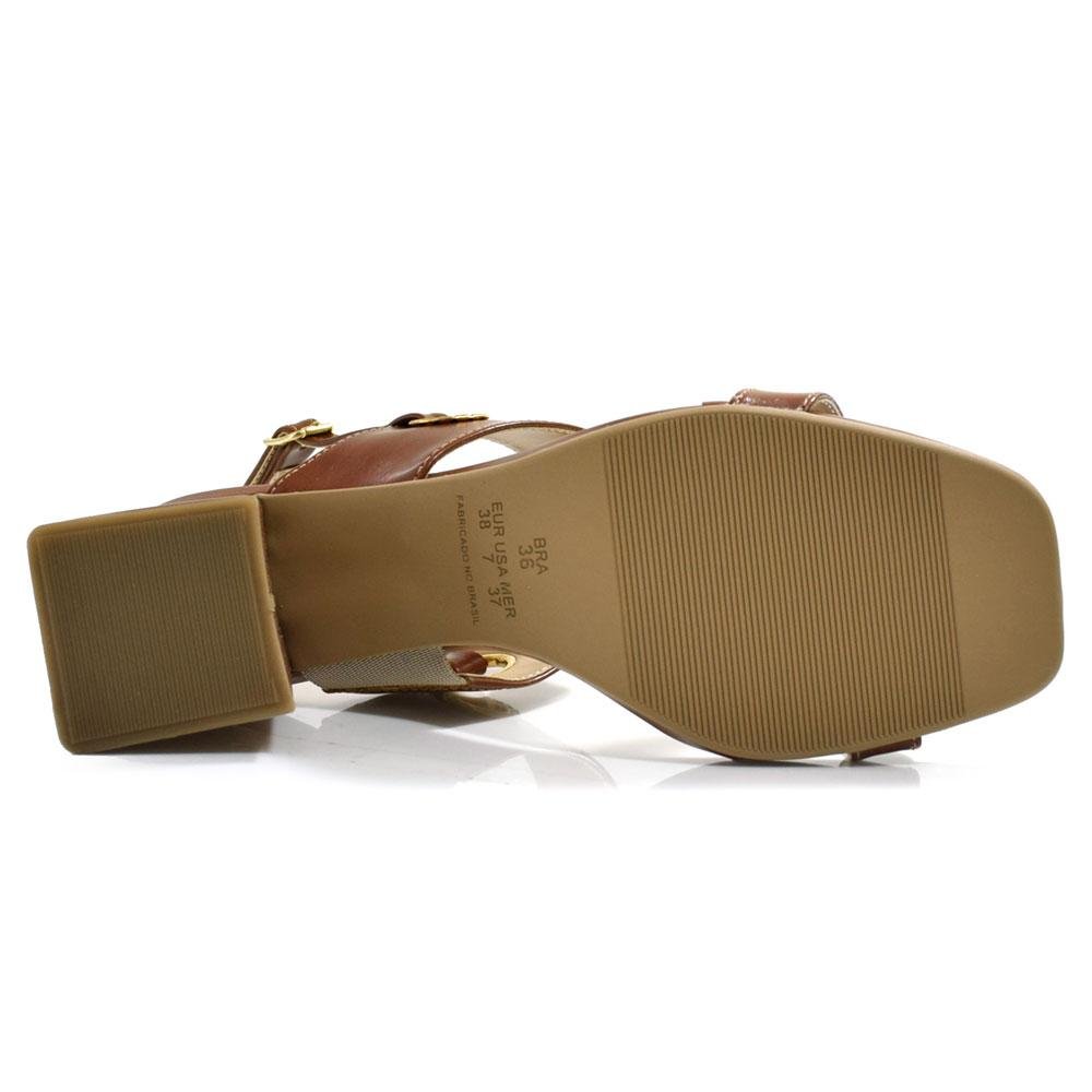 Sandália de Salto Bloco Feminina Cazzualen 3214.2088 Marrom 7