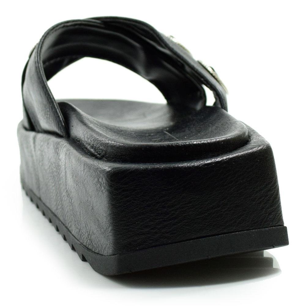 Sandália Flat de Couro Feminina Suzzara 703-634213 Preto 4