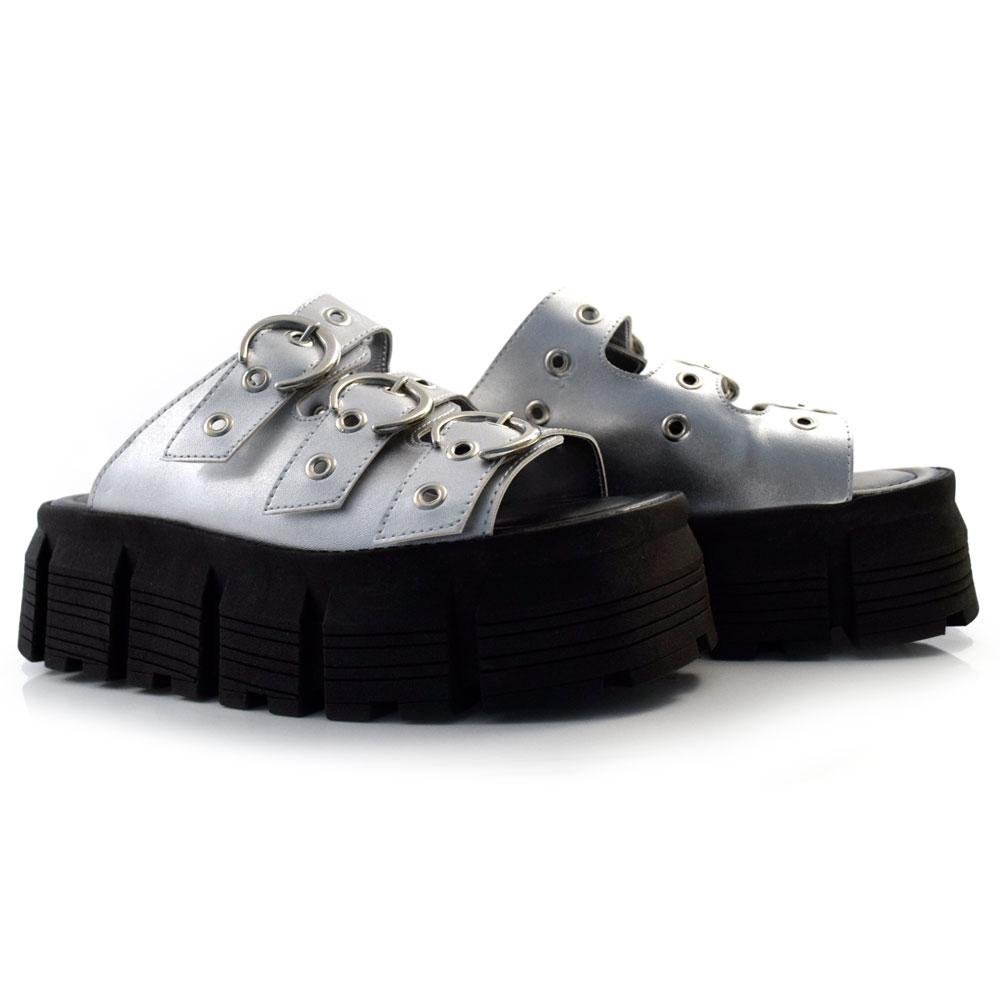 Sandália Plataforma Feminina Suzzara 663-634066 Prata 2