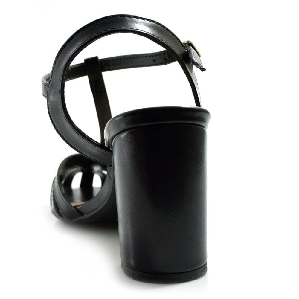 Sandália Fisherman de Salto Bloco Cazzualen 57.617 Preto 4