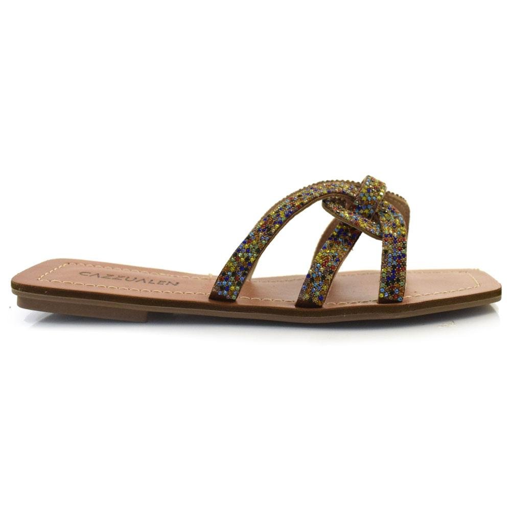 Sandália Rasteira Feminina Cazzualen 8045/9000 Marrom 3