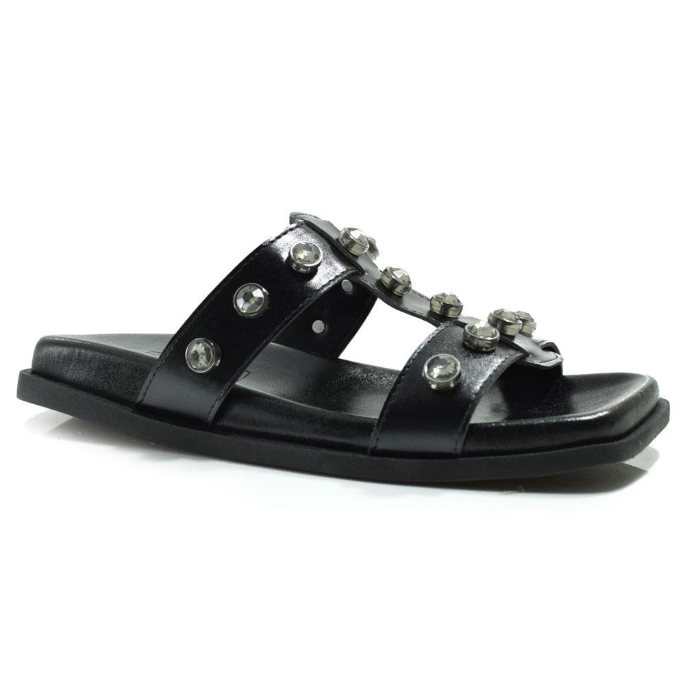 Sandália Rasteira Feminina Suzzara 738-634368 Preto 1