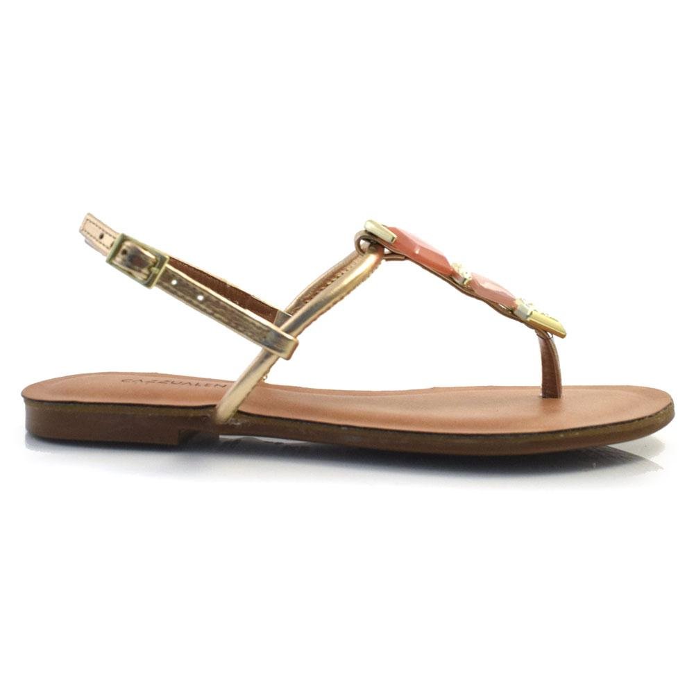 Sandália Rasteira Feminina Cazzualen 322 Dourado 3