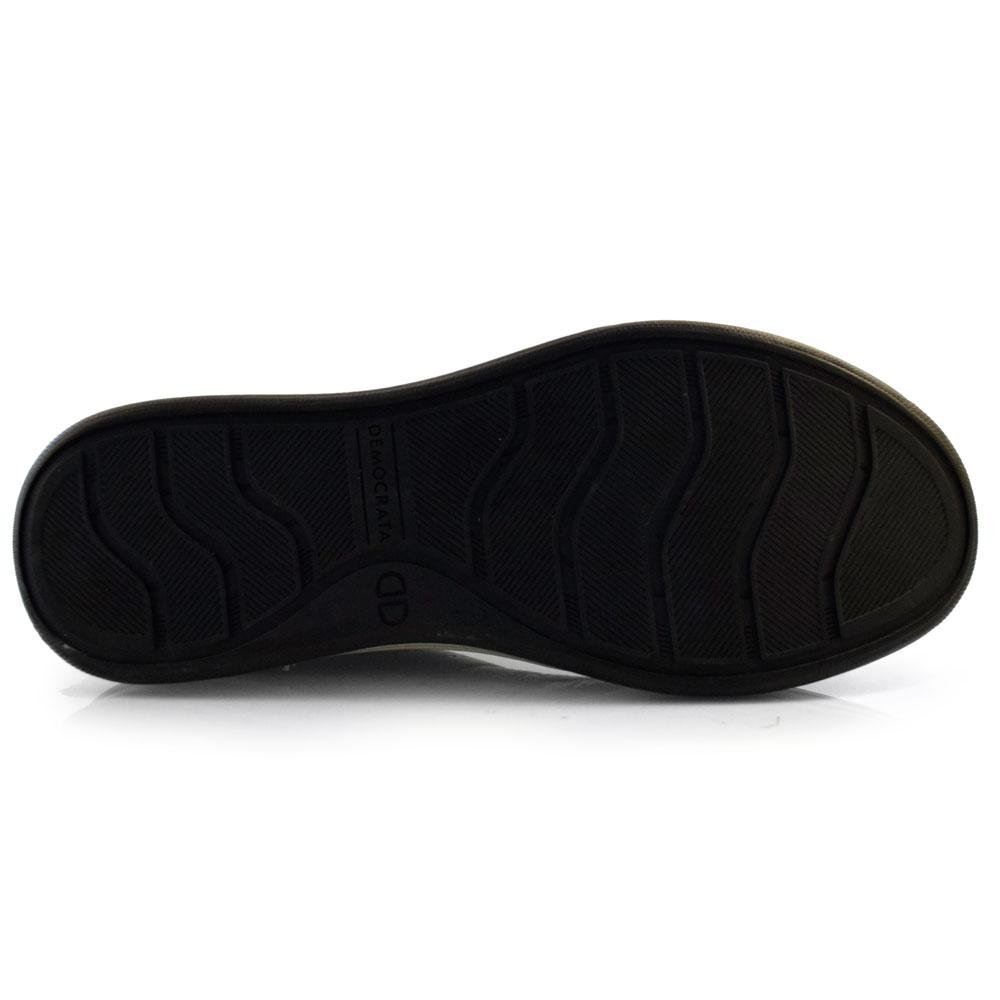 Sapatênis Masculino de Couro Democrata Jay 151401 Preto 7