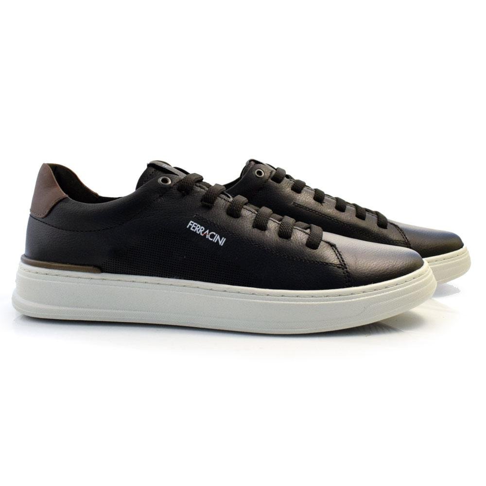 Sapatênis de Couro Masculino Ferracini Gold 2075 Preto 2