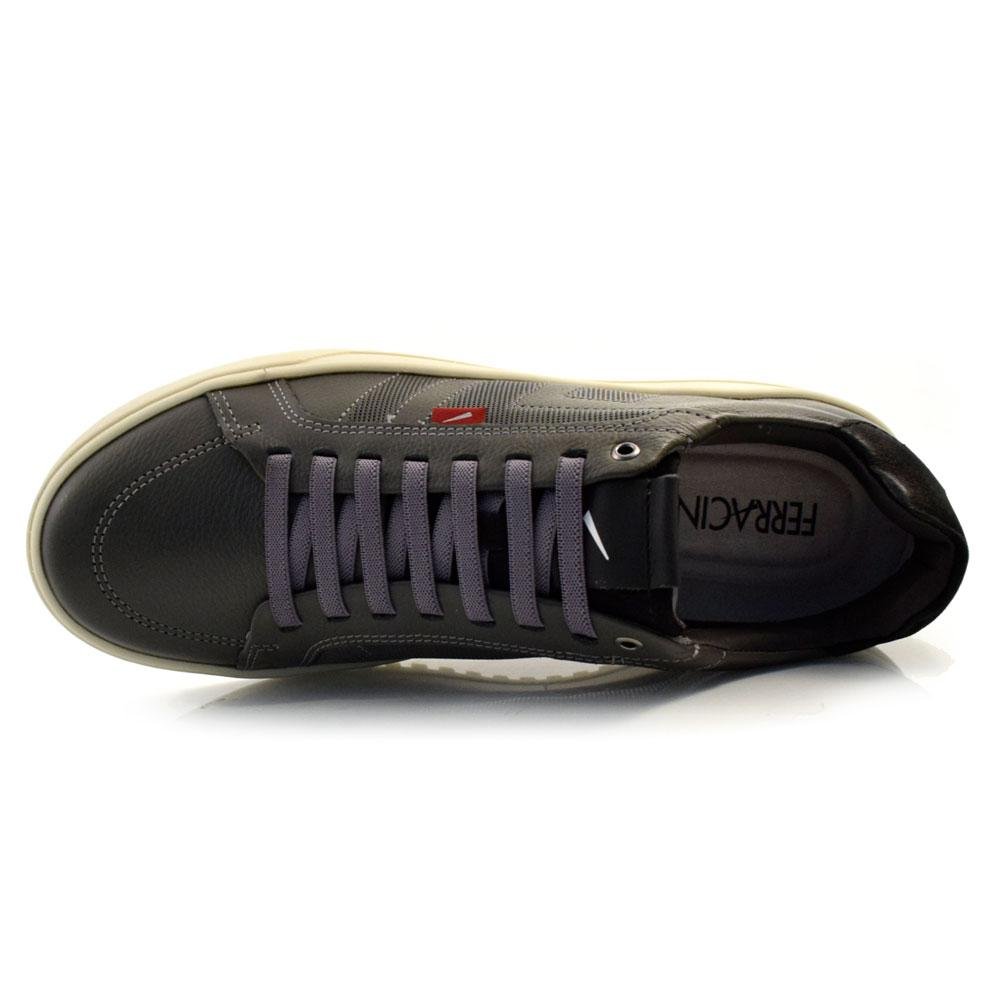Sapatênis de Couro Masculino Ferracini City 9131 Cinza 6