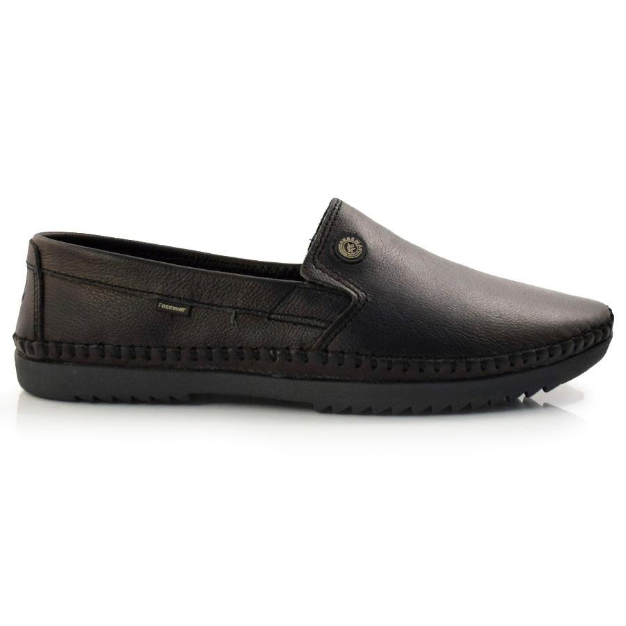 Sapatilha Masculina de Couro Free Way LOGAN-3 Preto 3