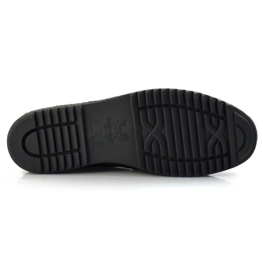 Sapatilha Masculina de Couro Free Way LOGAN-3 Preto 7