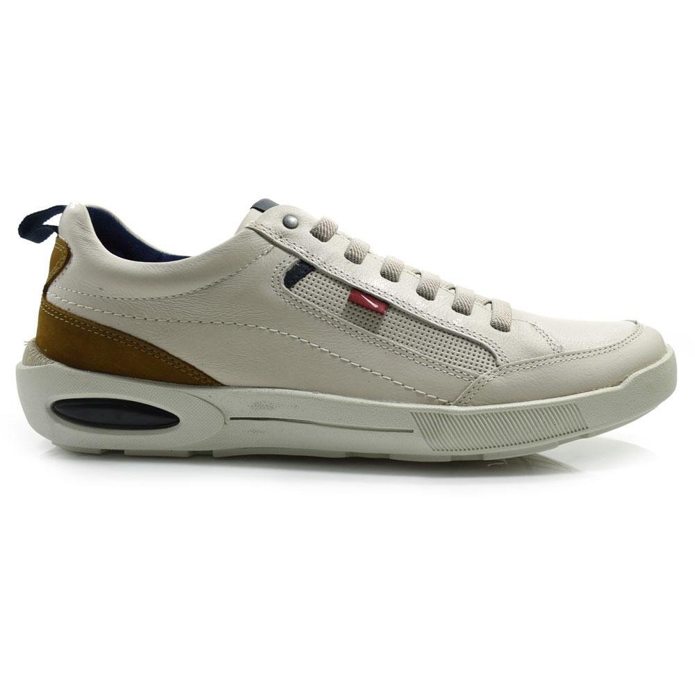 Sapatênis de Couro Masculino Ferracini Pulse 2271 Creme 3