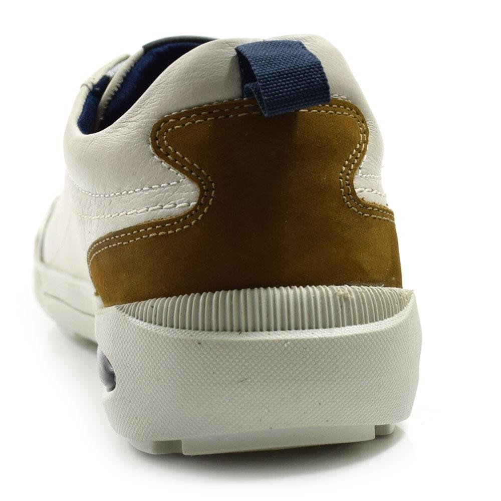Sapatênis de Couro Masculino Ferracini Pulse 2271 Creme 4