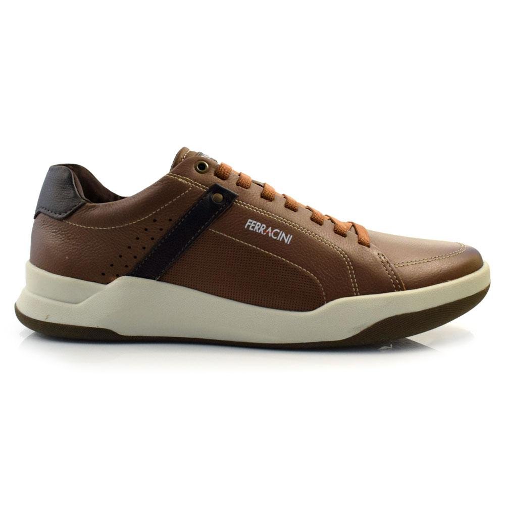 Sapatênis de Couro Masculino Ferracini Wind 8762 Marrom 3