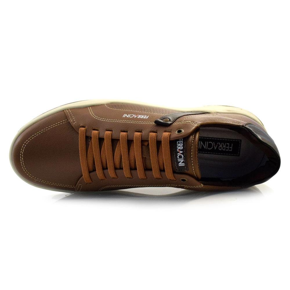 Sapatênis de Couro Masculino Ferracini Wind 8762 Marrom 6