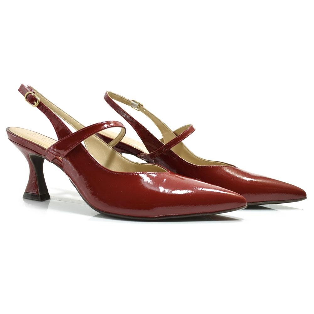 Scarpin Slingback de Couro Suzzara 527-8049 Vermelho 2