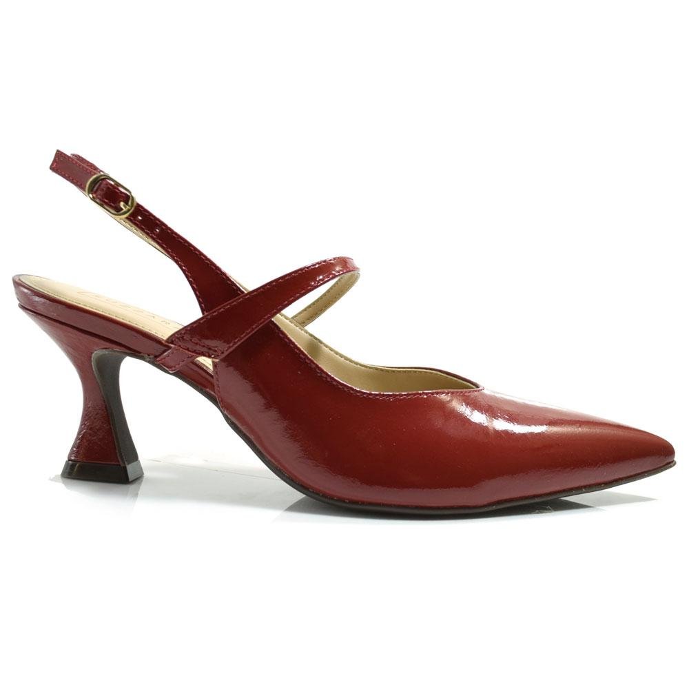 Scarpin Slingback de Couro Suzzara 527-8049 Vermelho 3