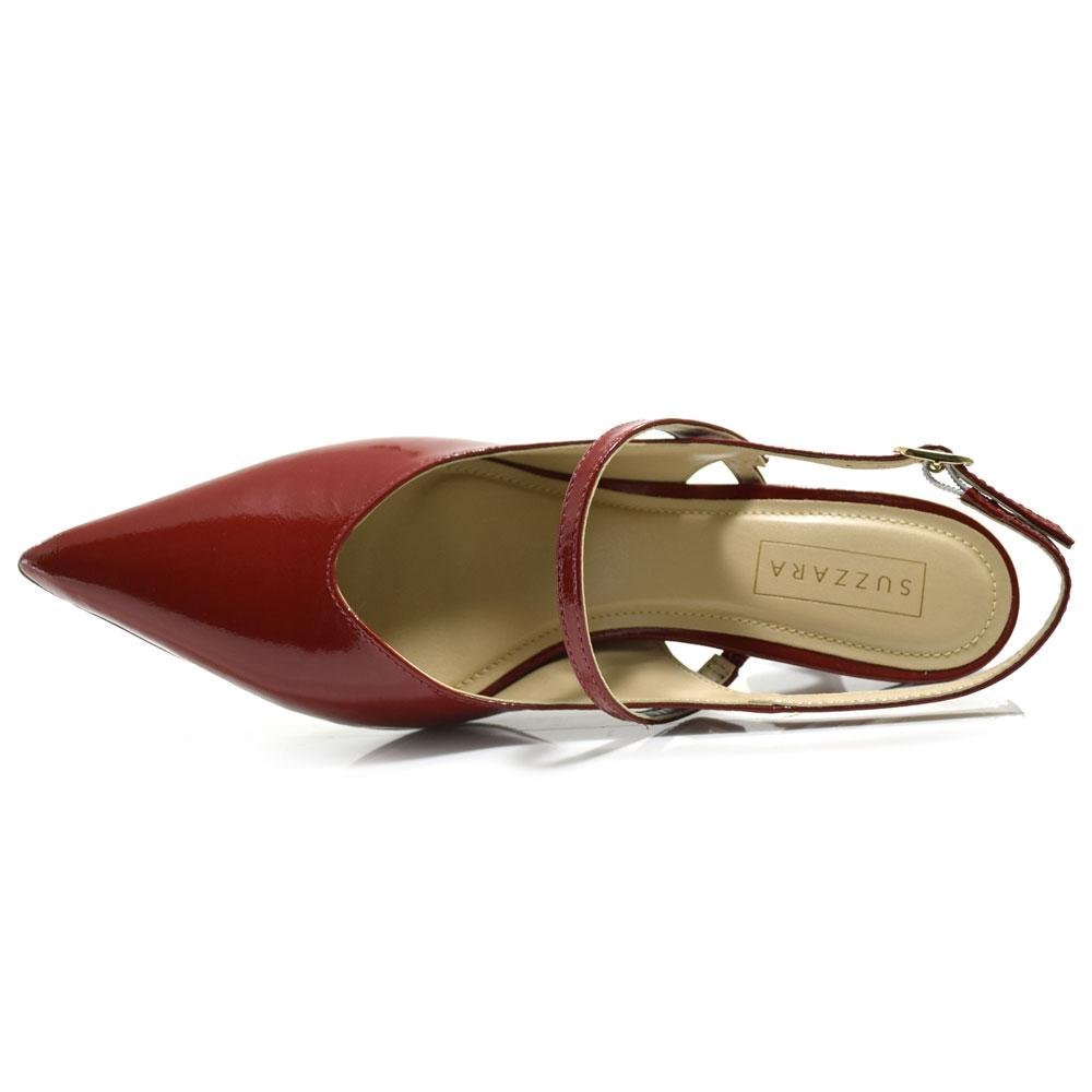 Scarpin Slingback de Couro Suzzara 527-8049 Vermelho 6