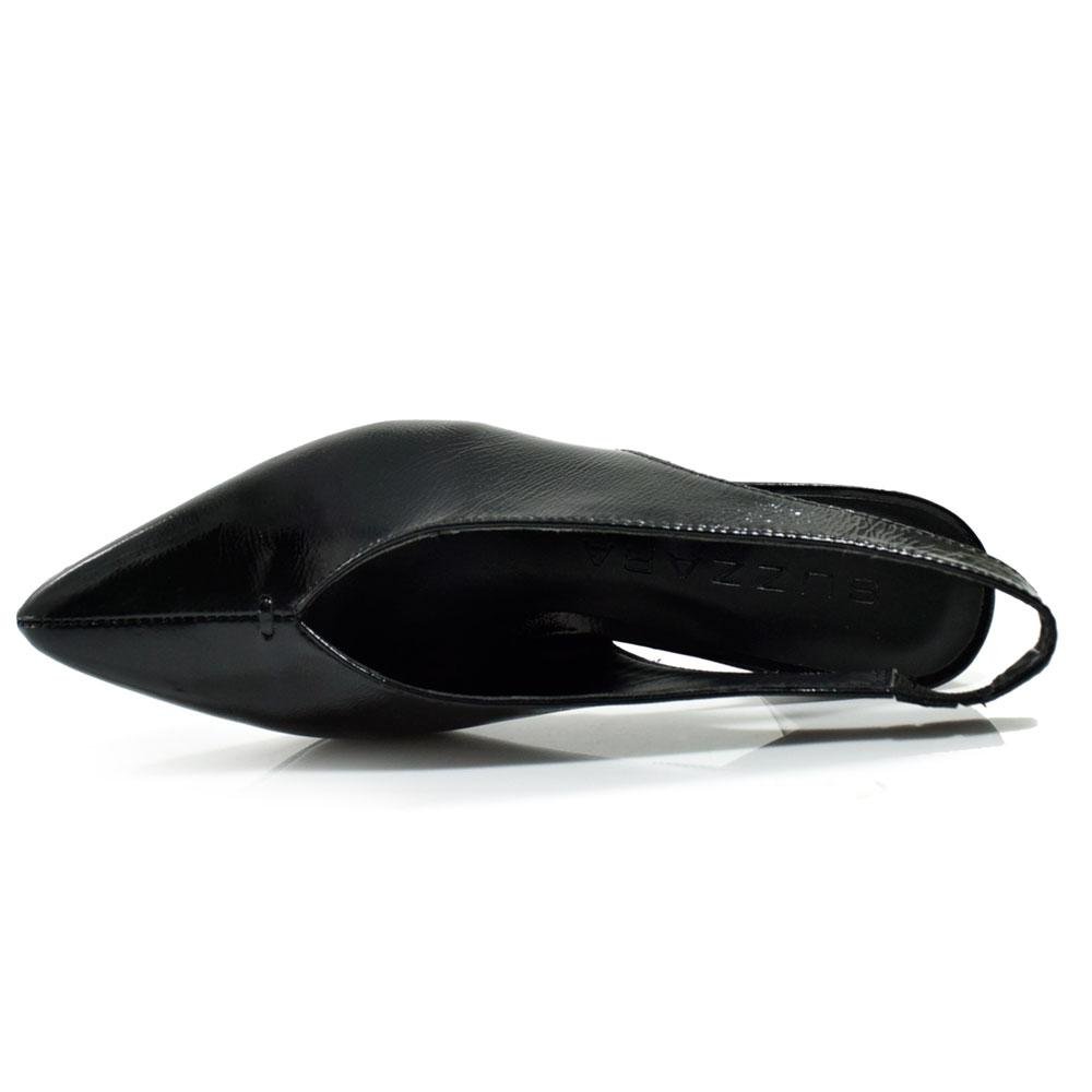 Scarpin Slingback de Couro Feminino Suzzara 74302 Preto 6