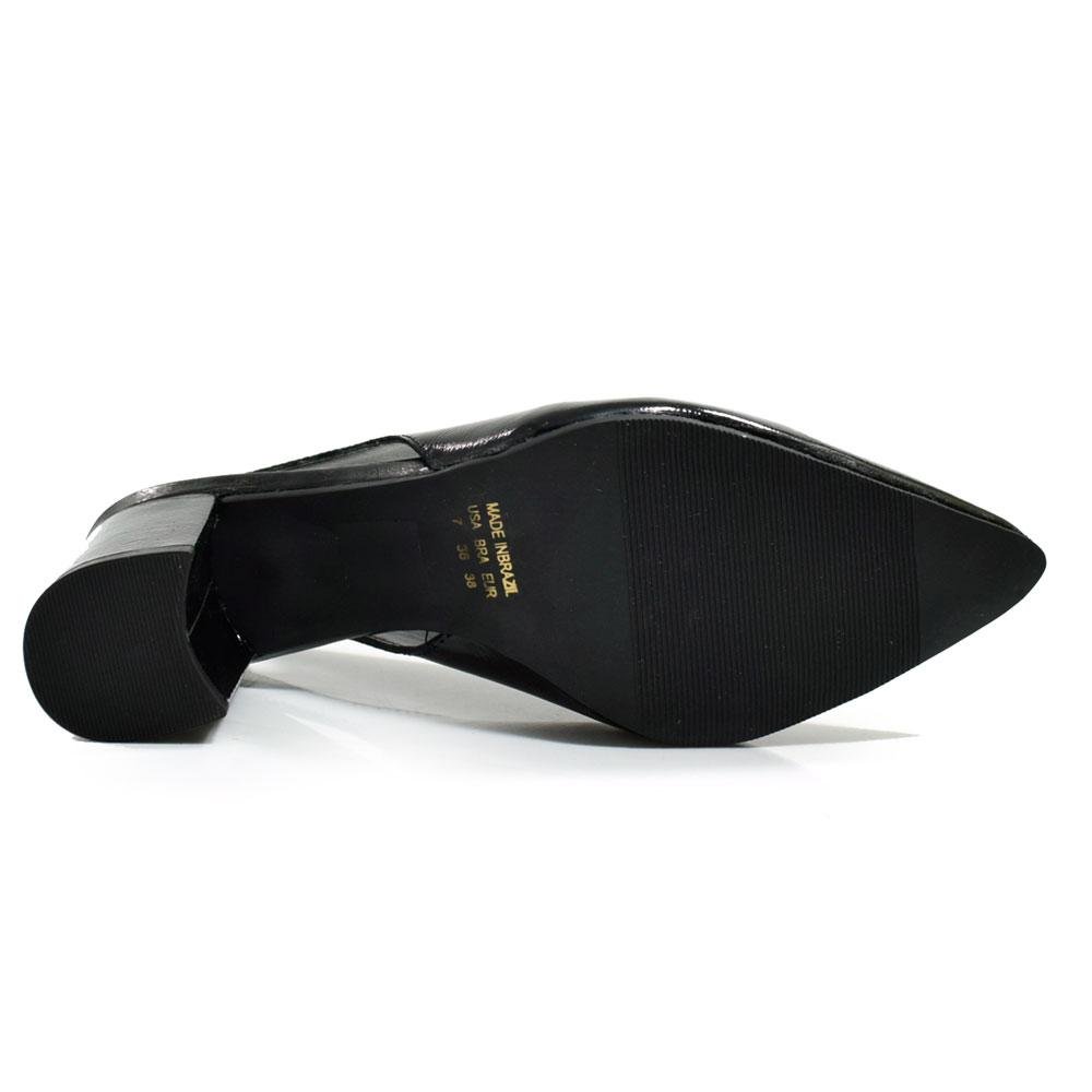 Scarpin Slingback de Couro Feminino Suzzara 74302 Preto 7