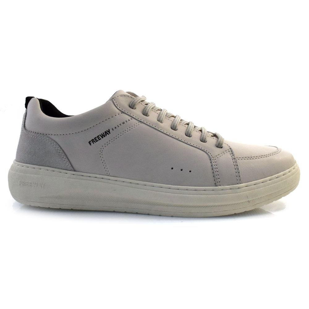 Tênis Casual de Couro Masculino Free Way DUO02 Off White 3