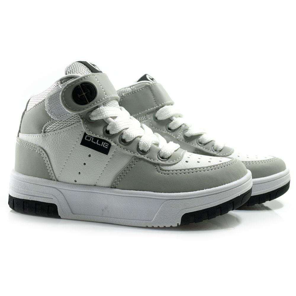 Tênis Infantil Cano Alto Ollie Skate ALPHA 3 INF Cinza/Branco 2