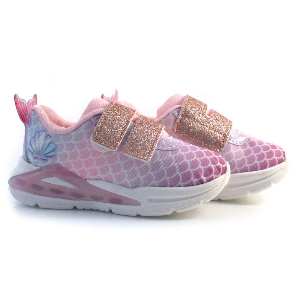 Tênis Infantil de LED Mini Pé MP 2413 Rosa 2
