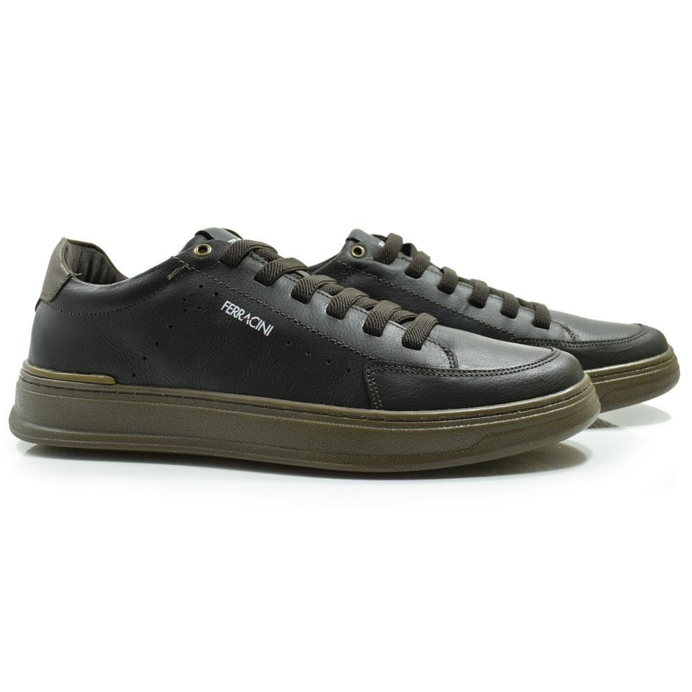 Tênis Masculino de Couro Ferracini Gold 2074 Preto 2