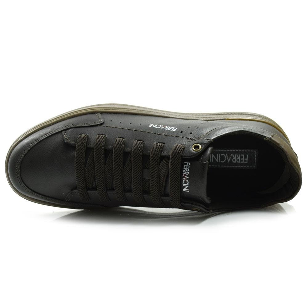 Tênis Masculino de Couro Ferracini Gold 2074 Preto 6