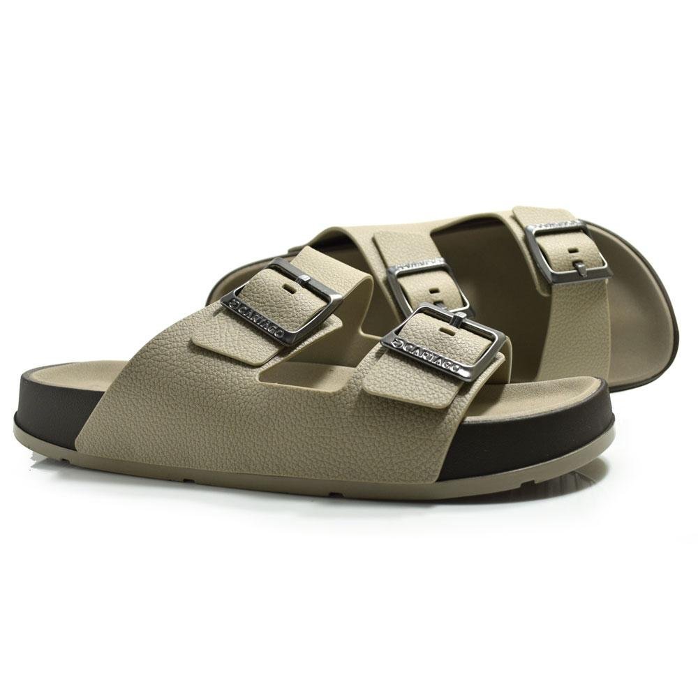 Chinelo Slide Masculino Cartago Milão Plus 12501 Bege 2