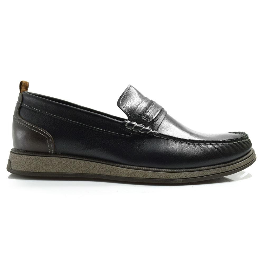 Mocassim de Couro Masculino Democrata Nash 252302 Preto 3
