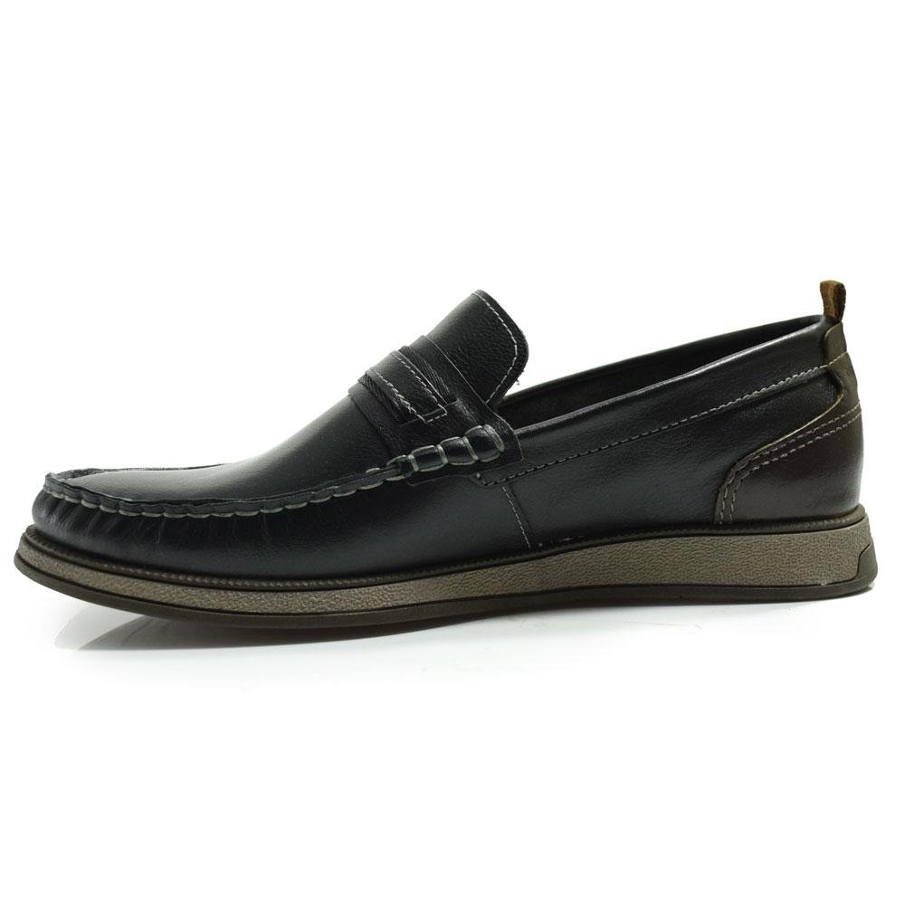 Mocassim de Couro Masculino Democrata Nash 252302 Preto 5