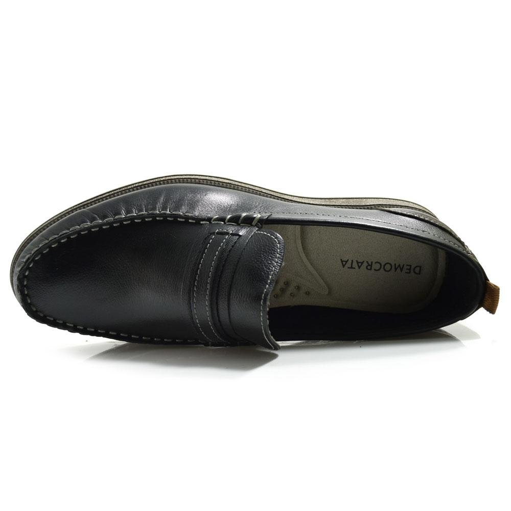 Mocassim de Couro Masculino Democrata Nash 252302 Preto 6