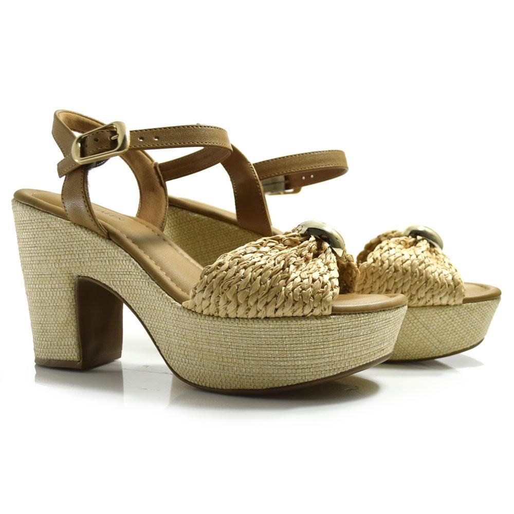 Sandália Plataforma Feminina Cazzualen T5118-187 Bege 2