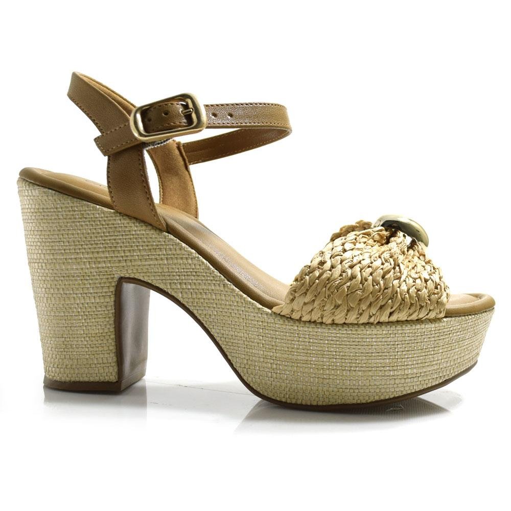 Sandália Plataforma Feminina Cazzualen T5118-187 Bege 3