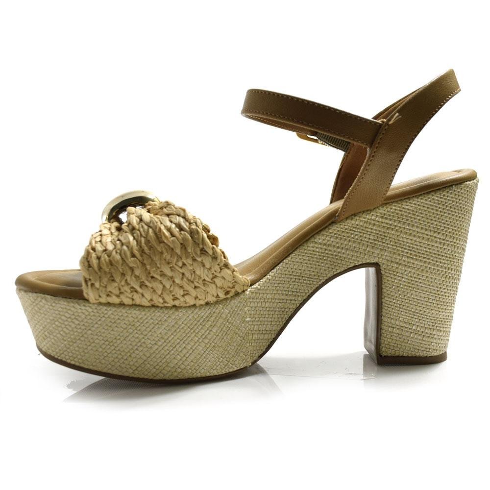 Sandália Plataforma Feminina Cazzualen T5118-187 Bege 5