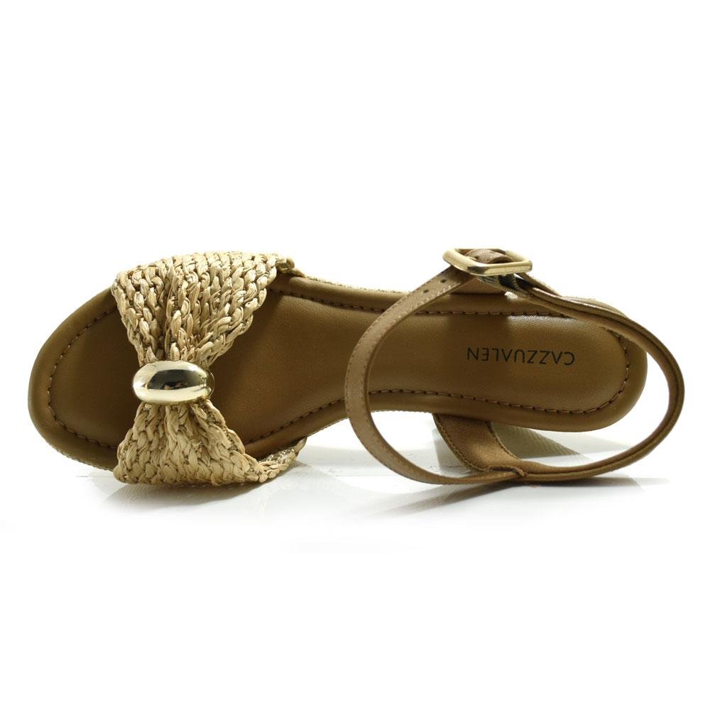 Sandália Plataforma Feminina Cazzualen T5118-187 Bege 6