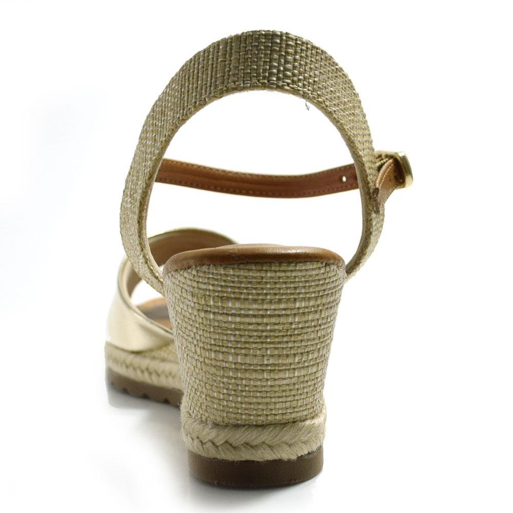Sandália Anabela Feminina Cazzualen T5828-181 Dourado 4