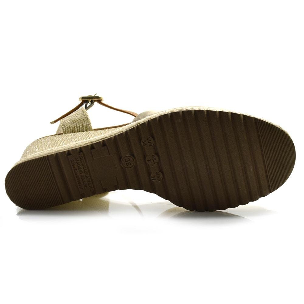 Sandália Anabela Feminina Cazzualen T5828-181 Dourado 7