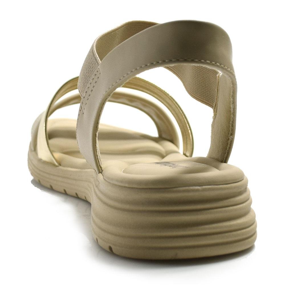 Papete Feminina Comfortflex 2551406 Bege/Dourado 4