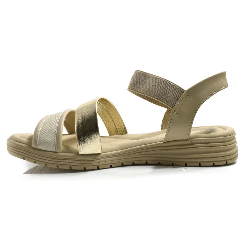 Papete Feminina Comfortflex 2551406 Bege/Dourado 5