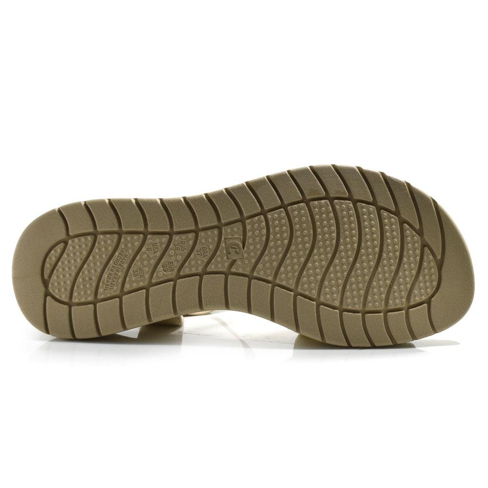 Papete Feminina Comfortflex 2551406 Bege/Dourado 7