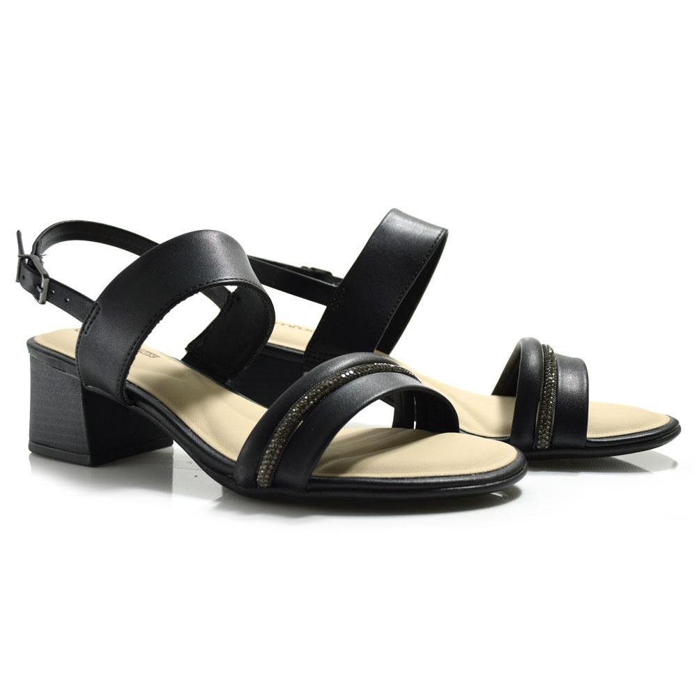 Sandália de Salto Bloco Feminina Comfortflex 2556403 Preto 2