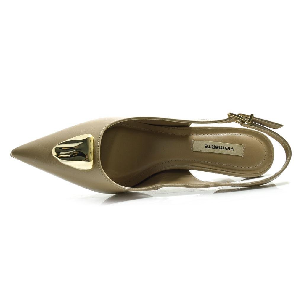 Scarpin de Salto Feminino Via Marte 274-003-01 Bege 6