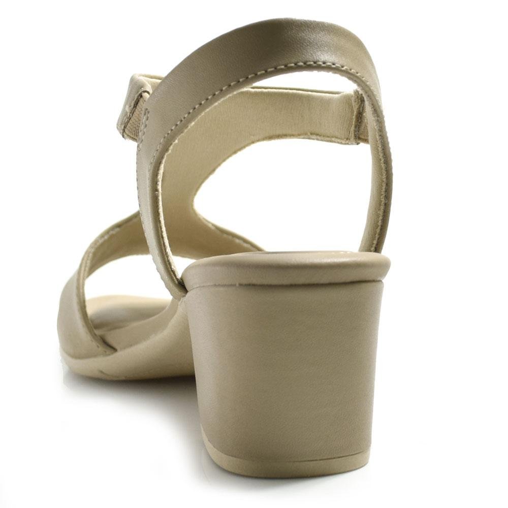 Sandália de Salto Bloco Feminina Comfortflex 2557406 Bege 4