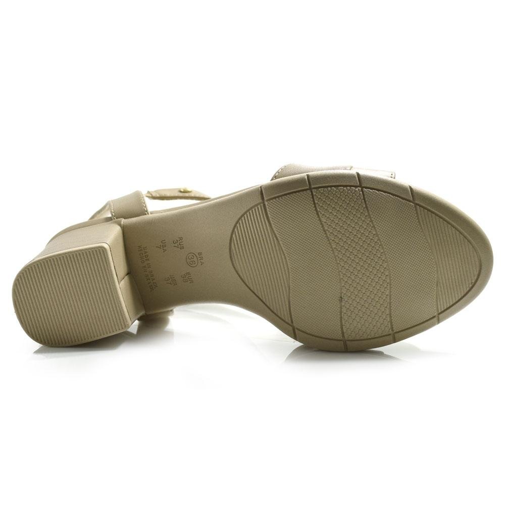 Sandália de Salto Bloco Feminina Comfortflex 2557406 Bege 7