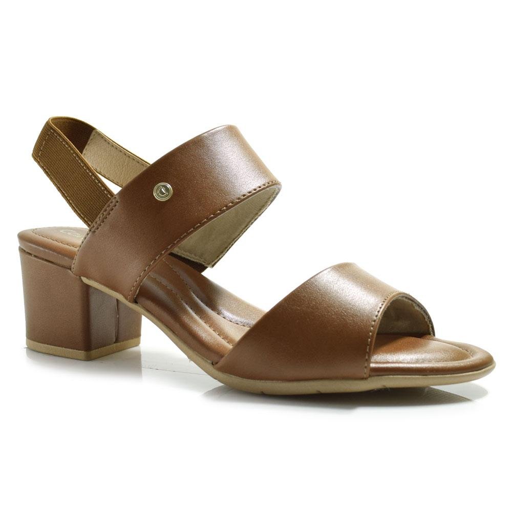 Sandália de Salto Bloco Feminina Comfortflex 2557407 Marrom 1